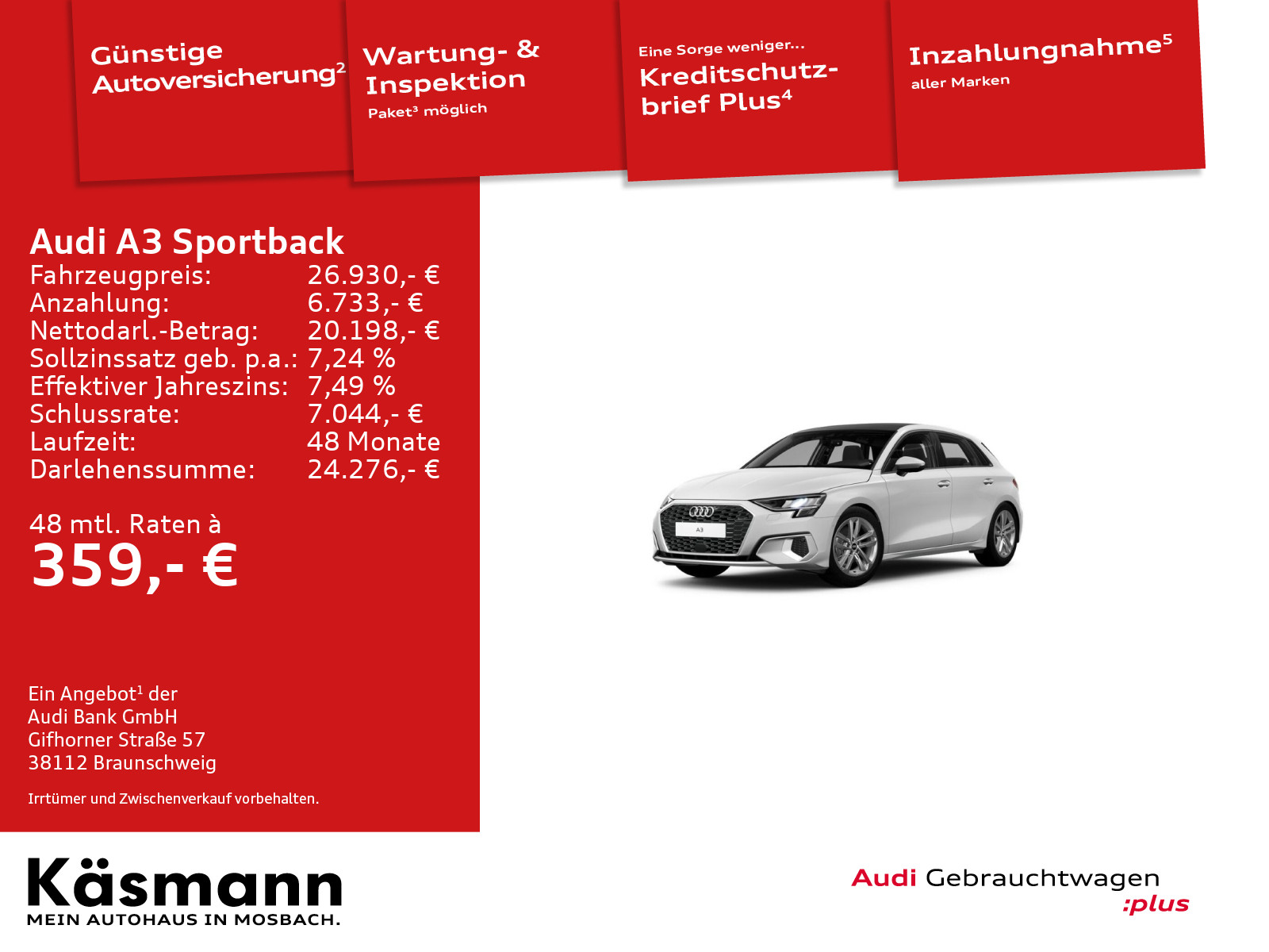 Audi A3 Sportback advanced 35TDI PAN
