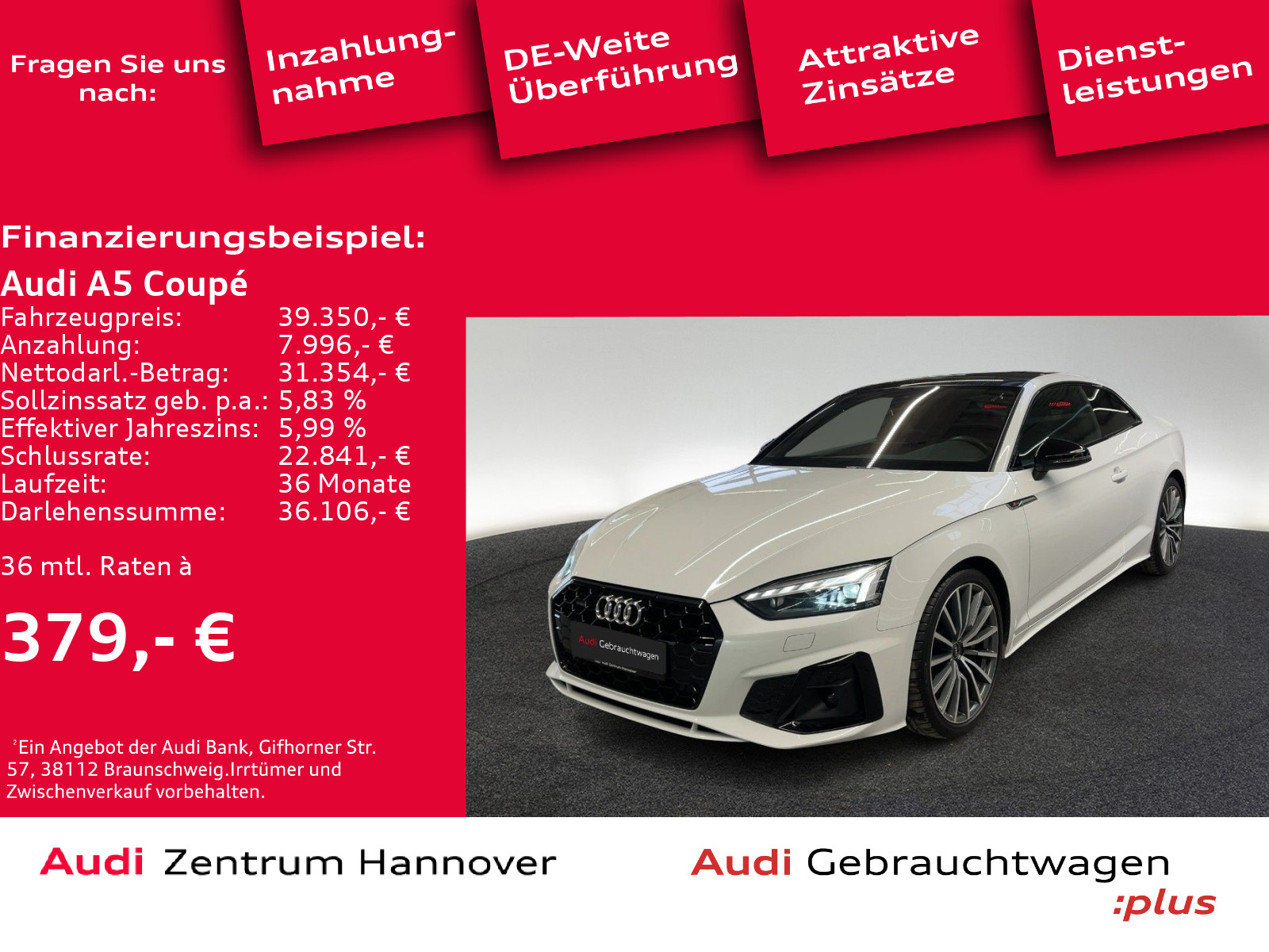 A5 Coupe S line 50 TDI quattro Pano Matrix B&O Kamera ACC