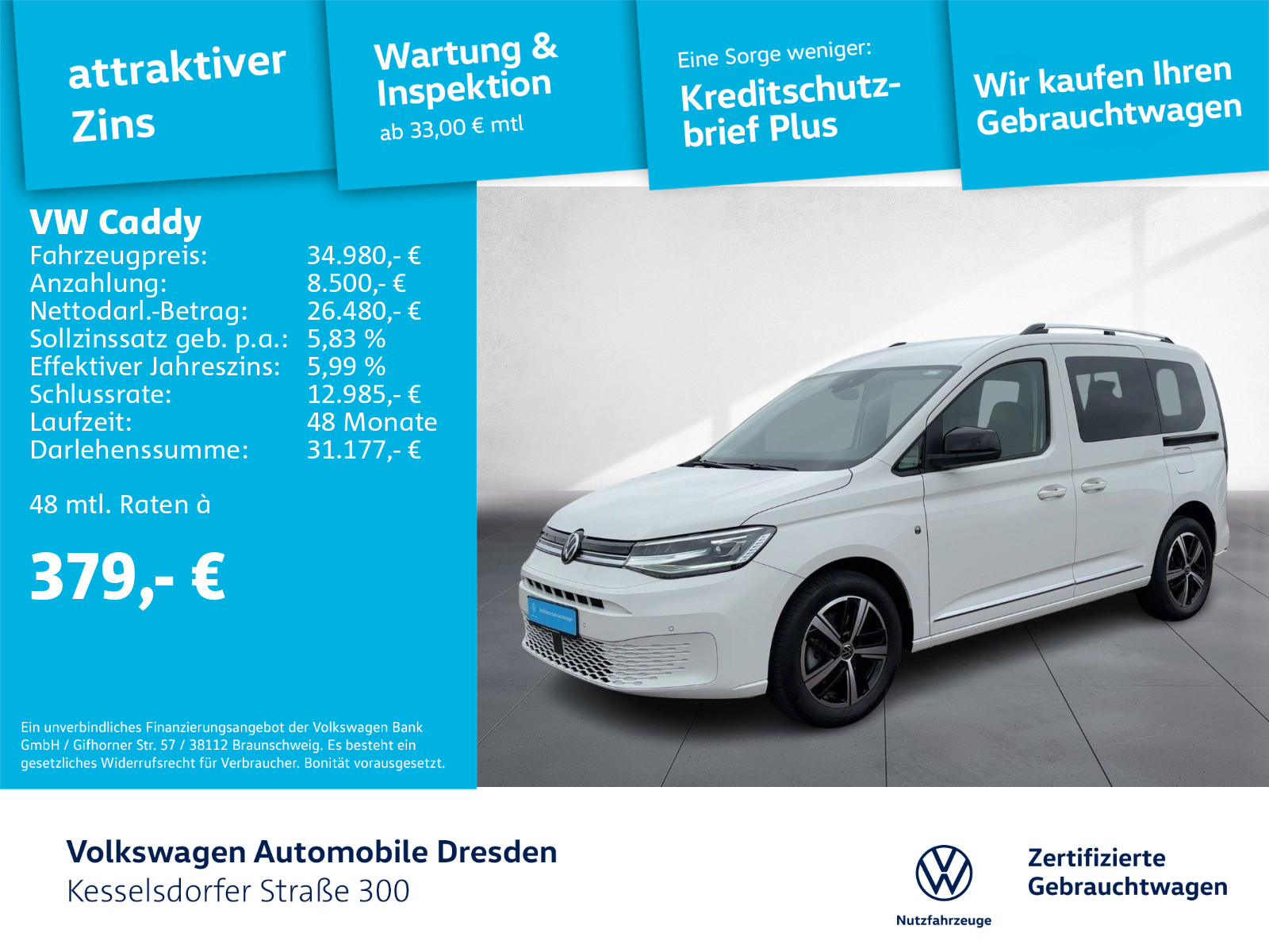 Caddy 1.5 TSI Style AHZV DAB LED PDC