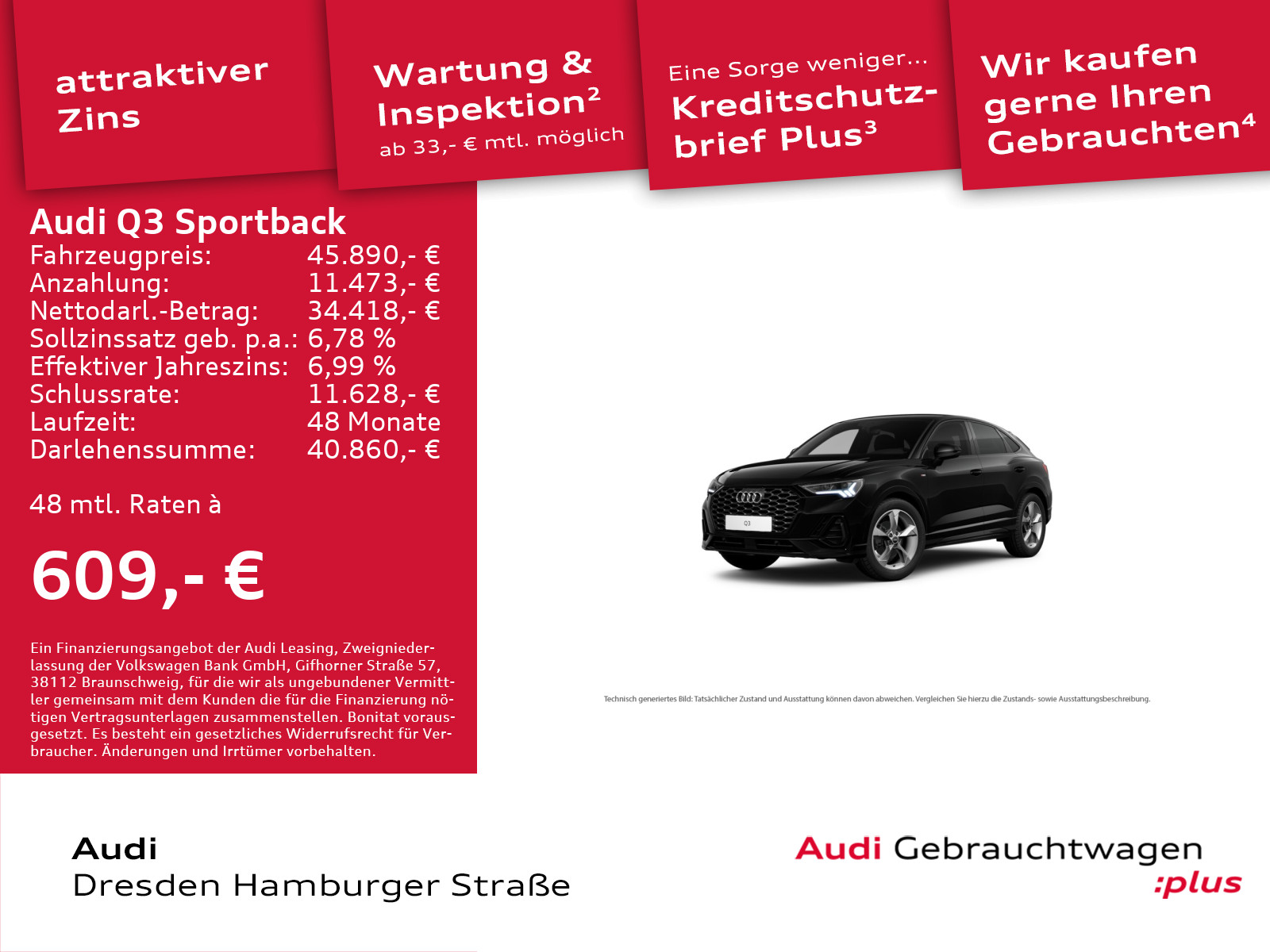Audi Q3 8.3 Sportback S line 35 TFSI UPE 510 - €