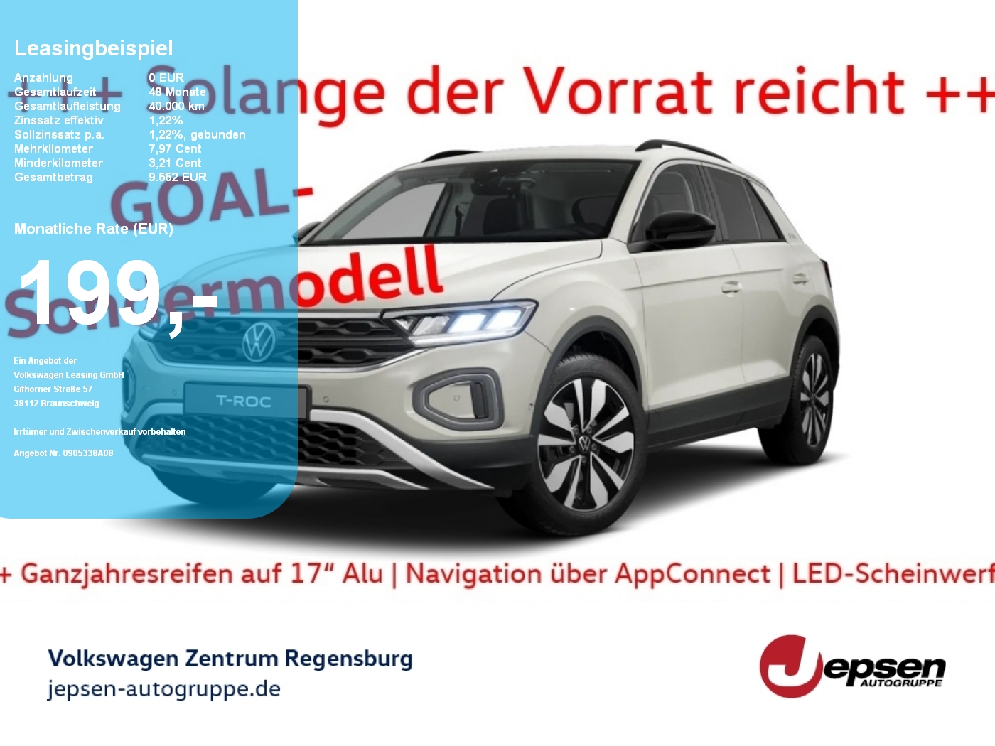 T-Roc GOAL TSI 6-Gang 199,-