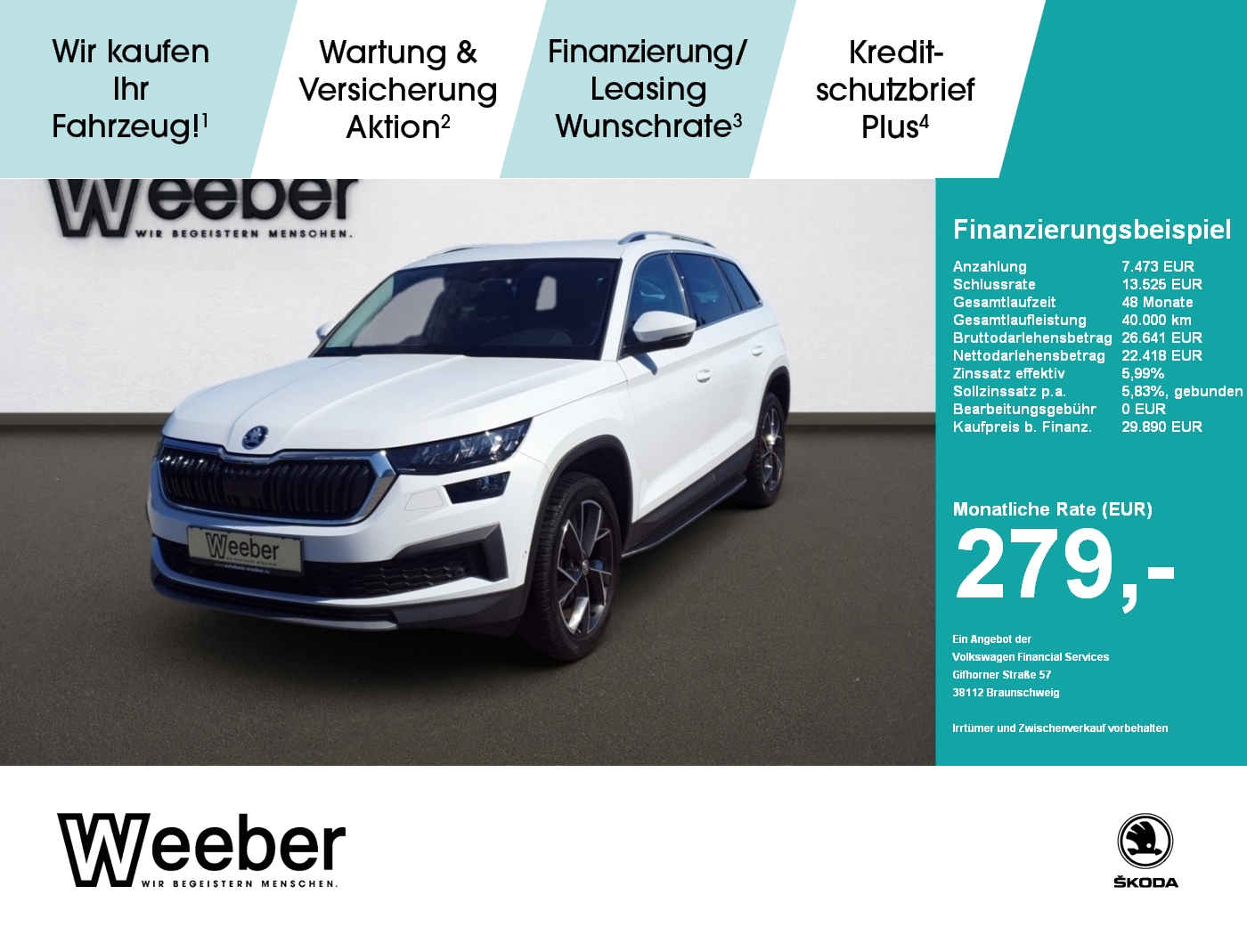 Kodiaq Ambition NAVI*LED*AHK*KAMERA*ALARM*19ZOLL*VIRTUAL*