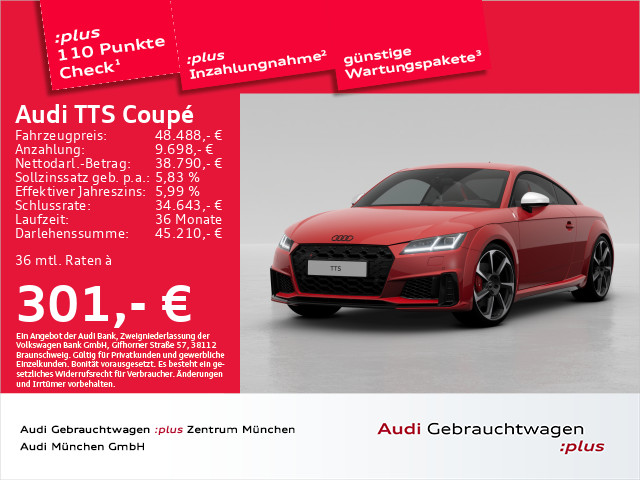 TTS Coupé TFSI S tronic Matrix/Navi+/B&O/Leder/PDC+