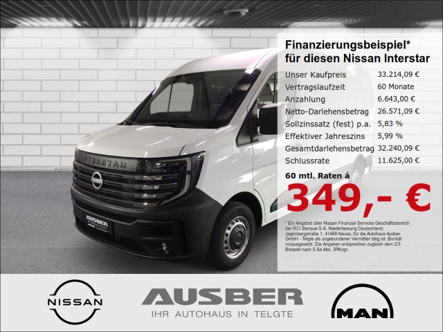 Interstar -AKTIONSFAHRZEUG- Kastenwagen Hochraum 3,5t L2H2 130dCi FWD N-Connecta AHK Beifahrerairbag