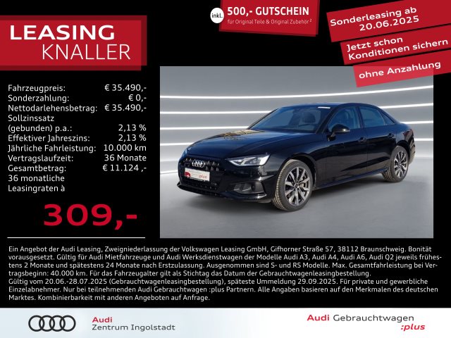 A4 Limousine Advanced 40 TFSI qu NAVI 18" Kamera