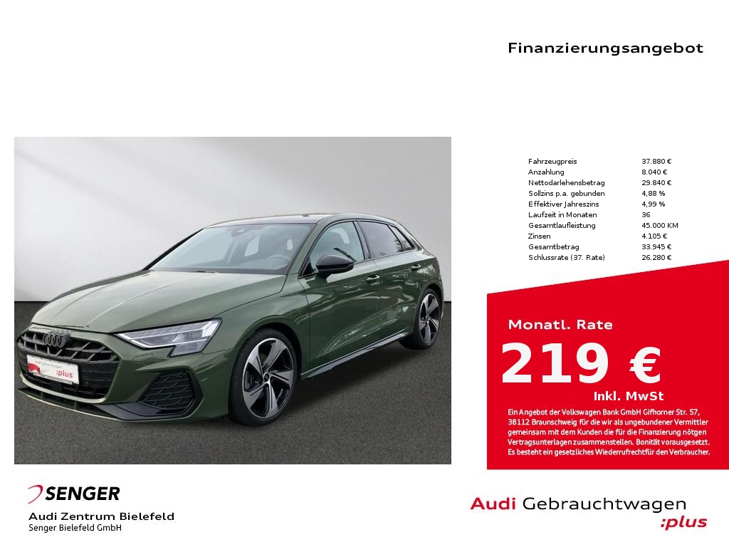 A3 Sportback S line 35 TFSI S tronic Matrix Pano
