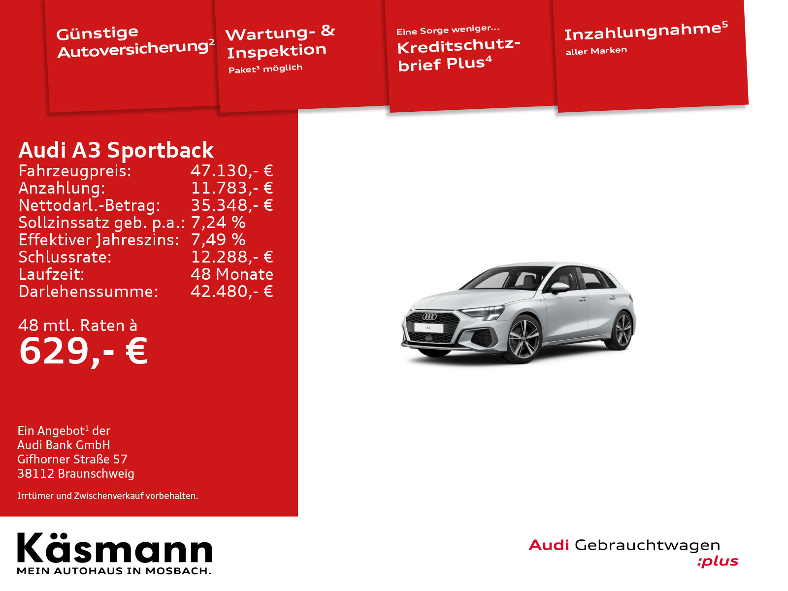 Audi A3 Sportback 35TDI S line