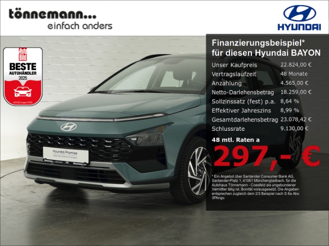 BAYON FACELIFT T-GDI TREND DCT+VOLL LED+NAVI+RÜCKFAHRKAMERA+SITZ-/LENKRADHEIZUNG+SMARTKEY