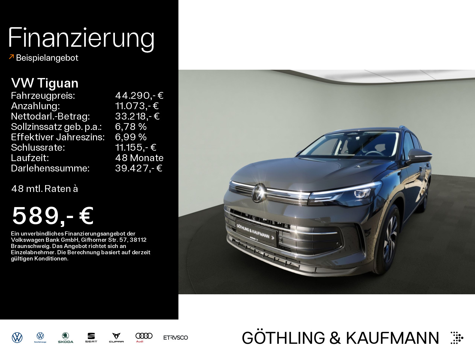 Tiguan Life 2,0 l TDI SCR 110 kW (150 PS) 7-Gang-Doppelkupplungsgetriebe DSG