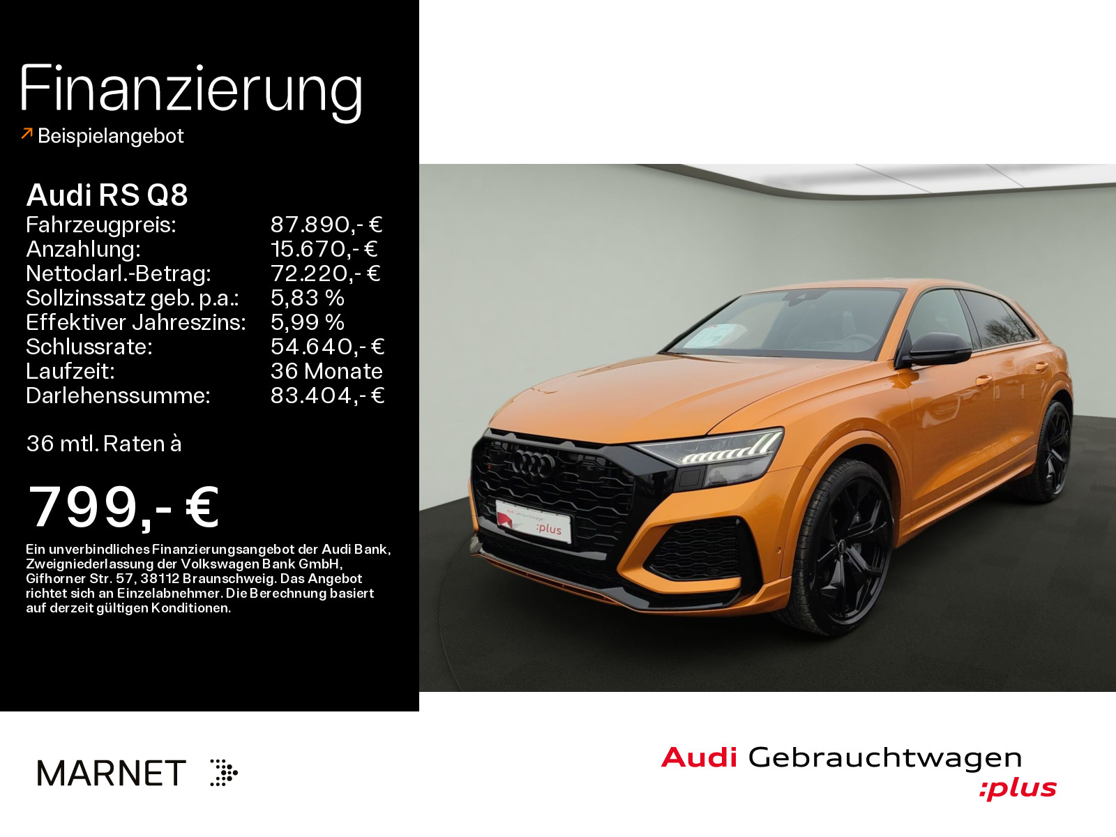 RS Q8 4.0 TFSI quattro*Matrix*B&O*HeadUp*Standheizung*Optikpaket*AHK*Pano*