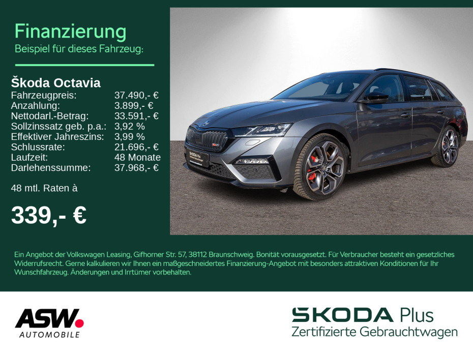 Octavia RS Combi Edition 2.0TSI DSG LED Pano HUD