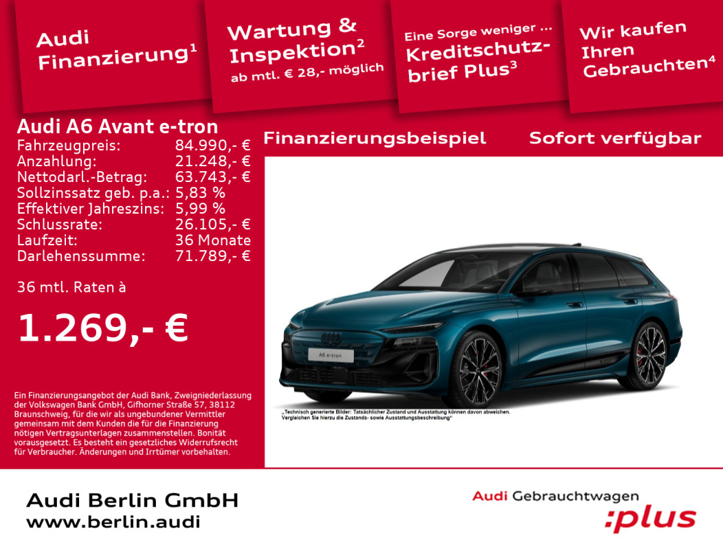 A6 Avant e-tron edition one blue performance