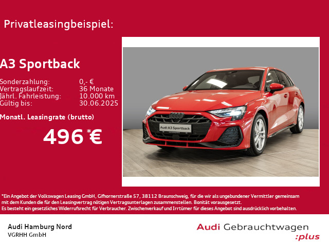 A3 Sportback 30 TFSI S line S tronic Sitzhzg Klima