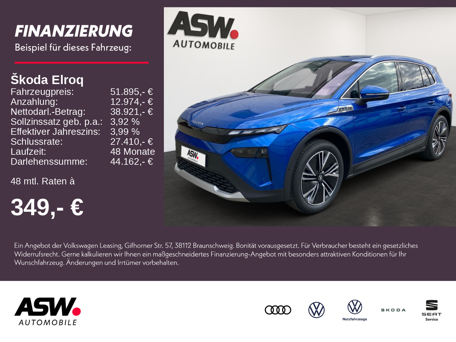 Elroq 85 82kWh Nevi Leder 285PS ACC Kamera AHK
