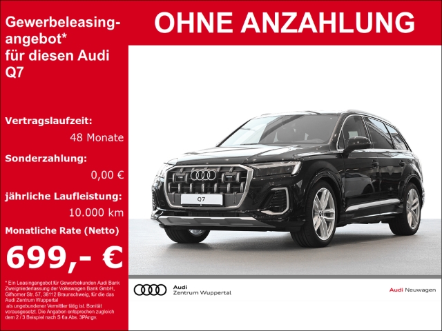 Q7 45 TDI S line quattro Sportpaket Luftfederung Niveau AHK Navi Leder digitales Cockpit