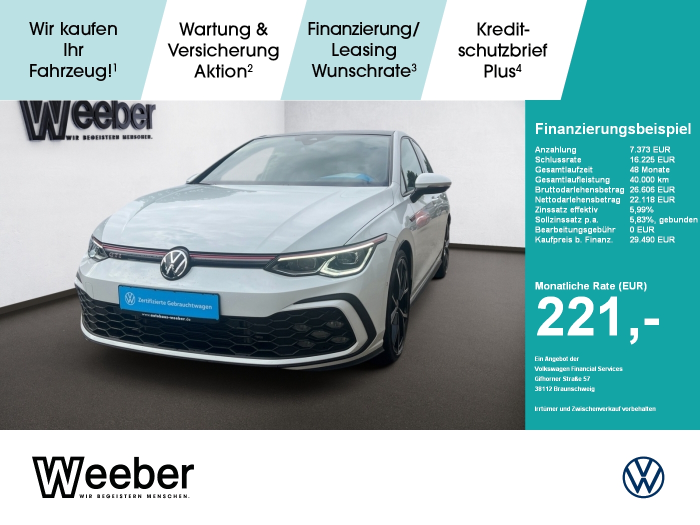 Golf 8 GTI 19 ACC AHK PANO NAVI MATRIX STANDH