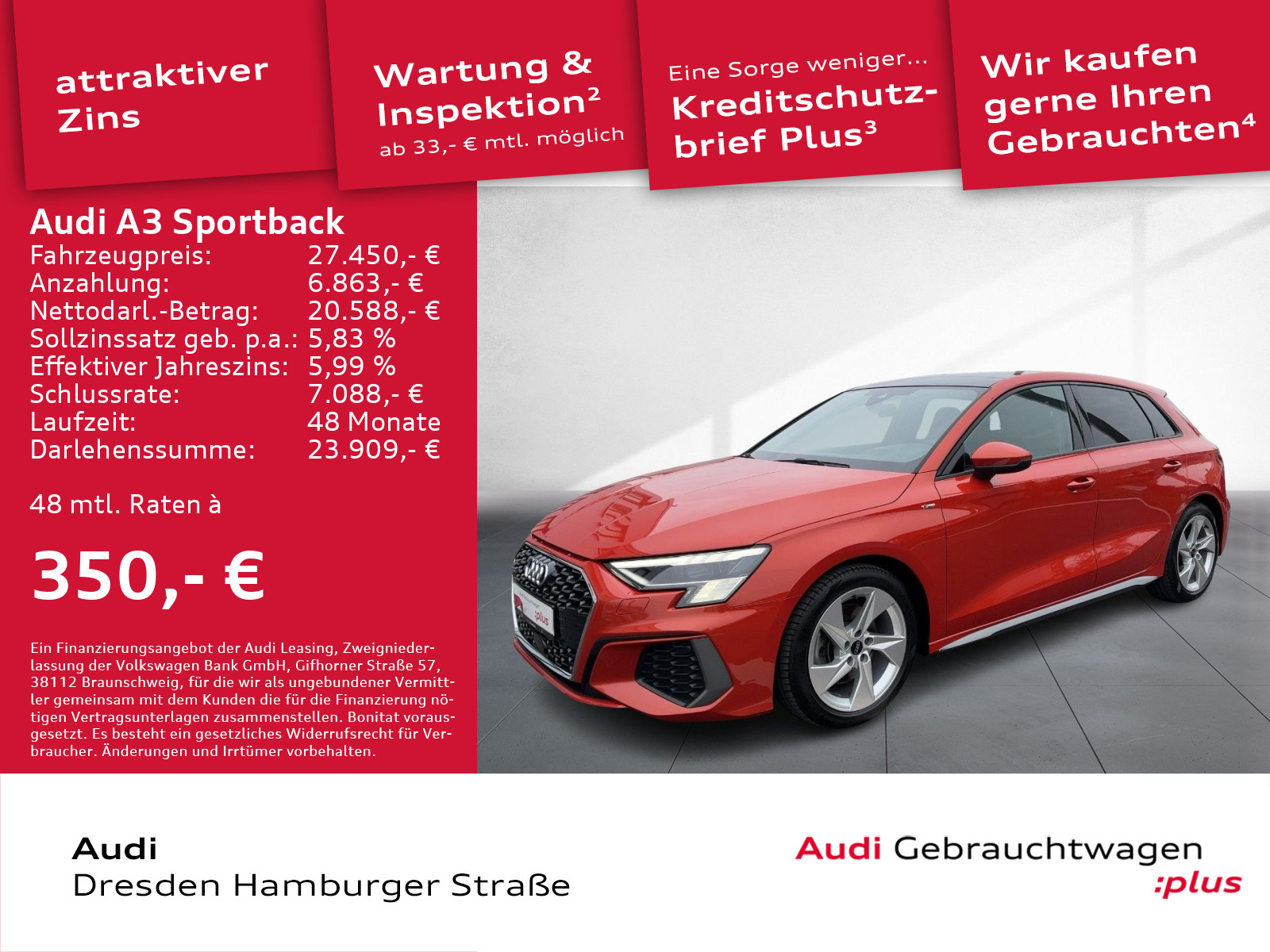 A3 Sportback 35TFSI S line Matrix Pano AHZV Sthz