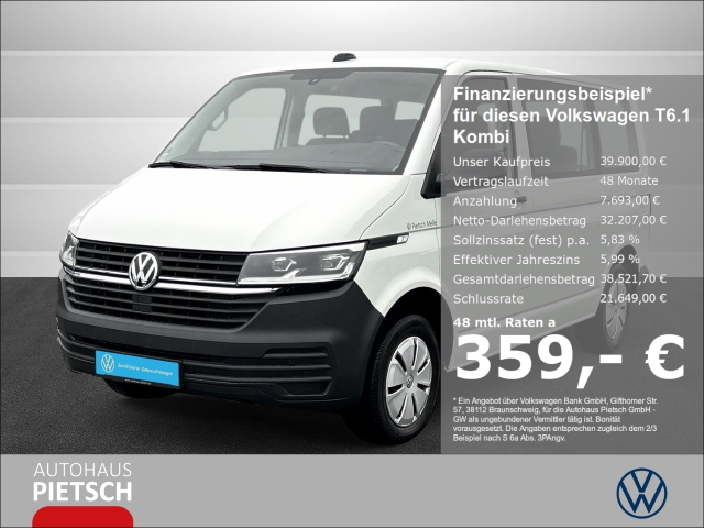 T6.1 Kombi 2,0 l TDI SCR 110 kW Getriebe: 7-Gang-Doppelkupplungsgetriebe LED DAB