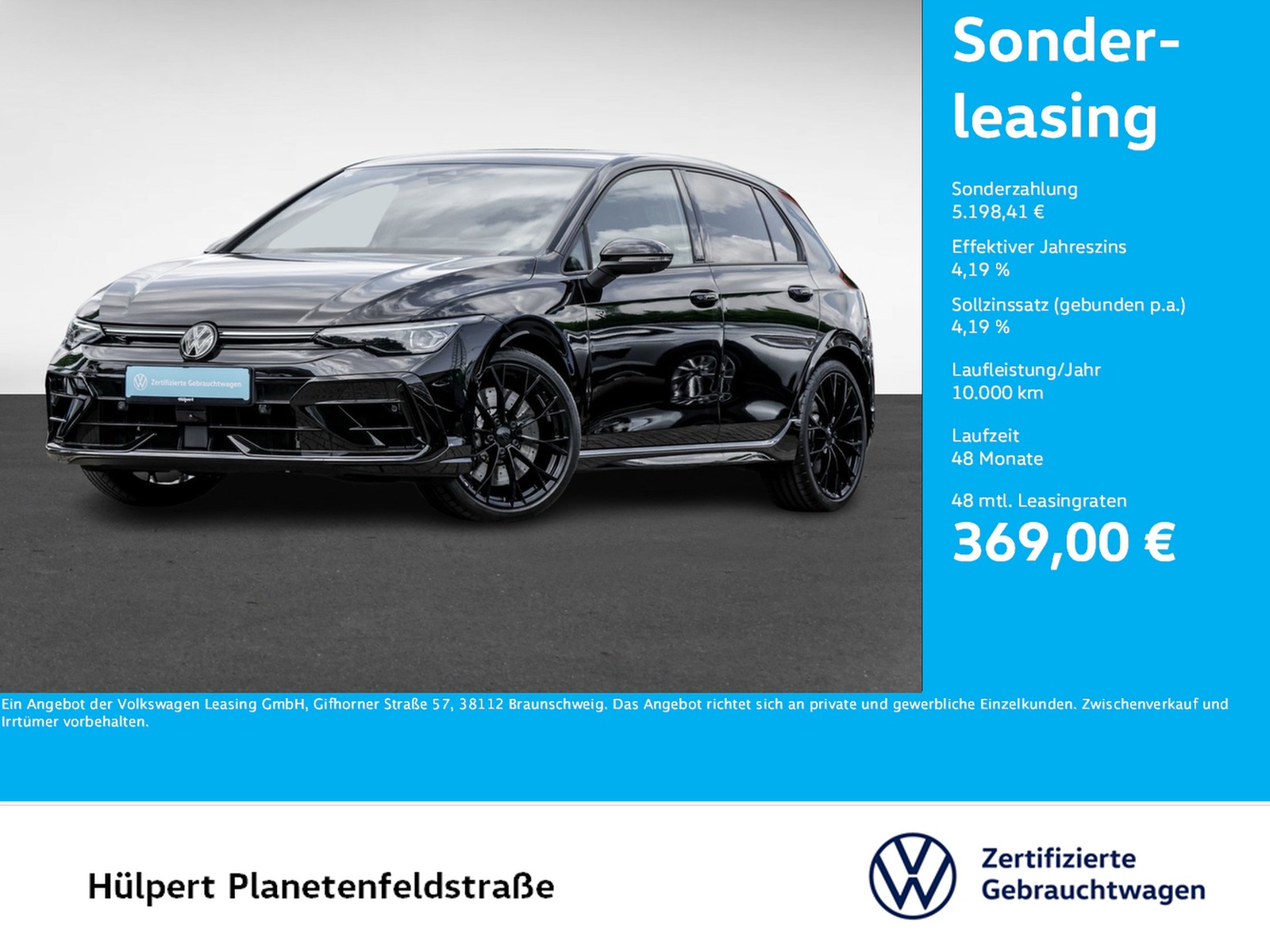 Golf VIII R BLACK EDITION 4X4 AKRAPOVIC LEDER 19Z