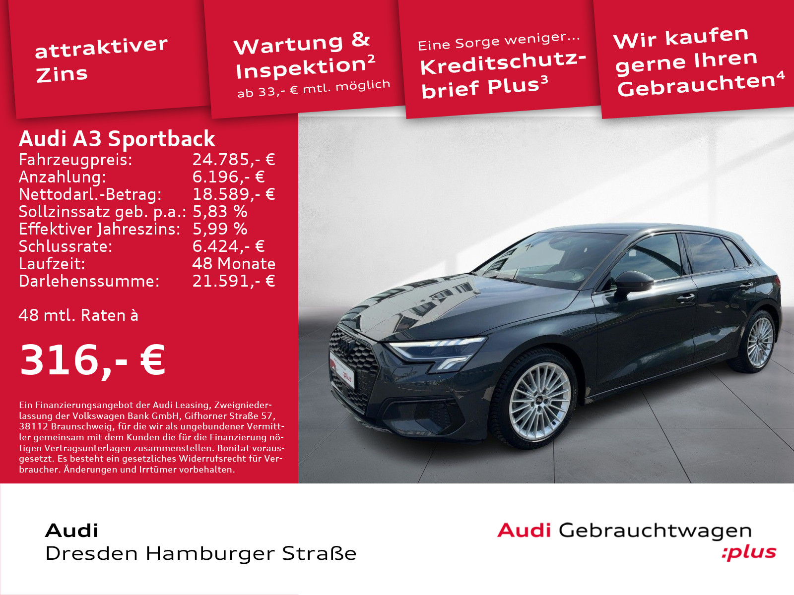 A3 Sportback 35 TFSI Advanced LED GRA S tronic