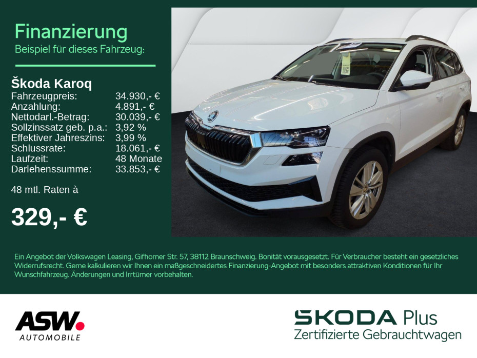 Karoq Selection 4x4 2.0 TDI DSG LED Navi RFK AHK