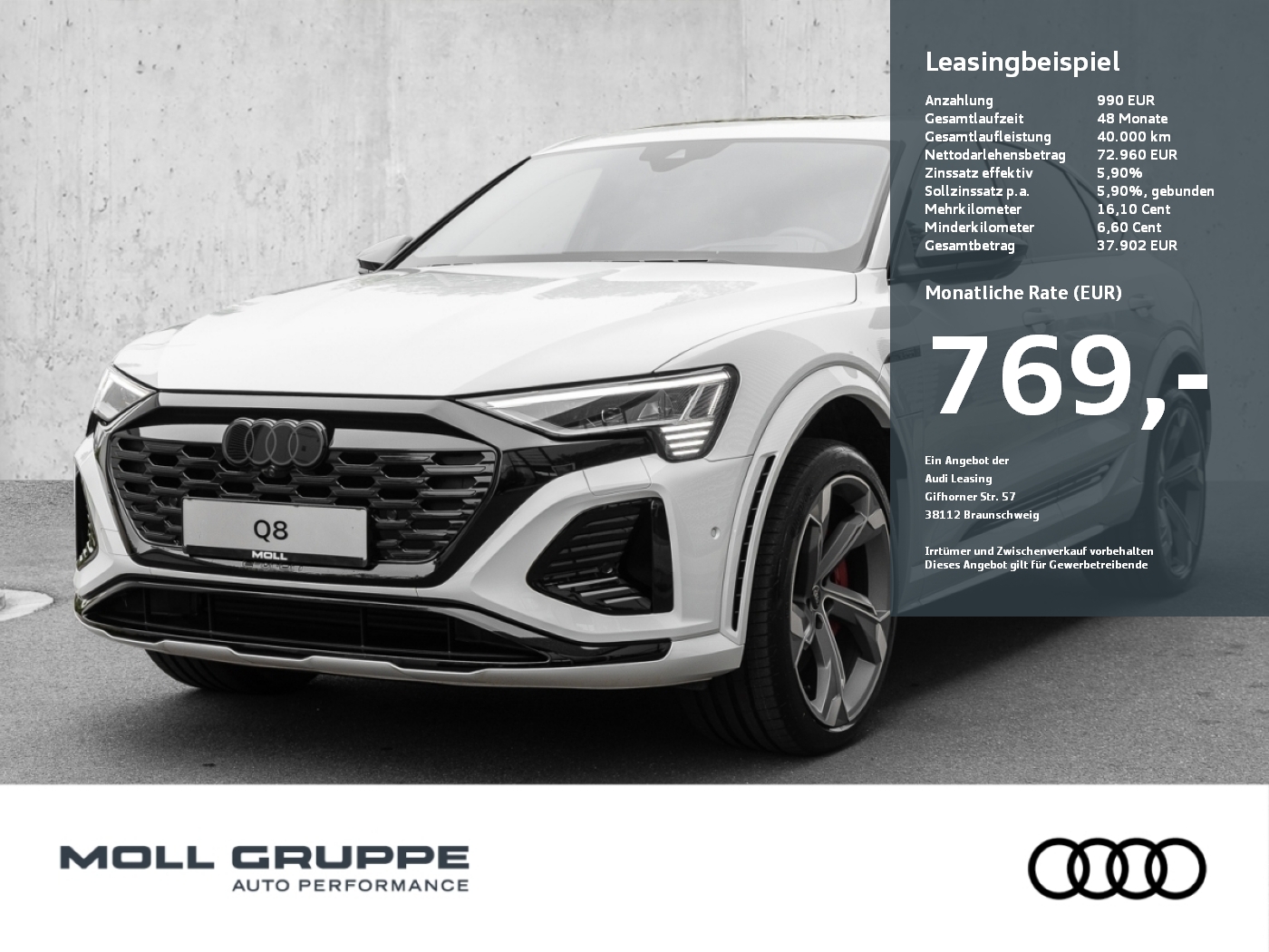 SQ8 e-tron Sportback 370 kW NAVI LEDER LUFT