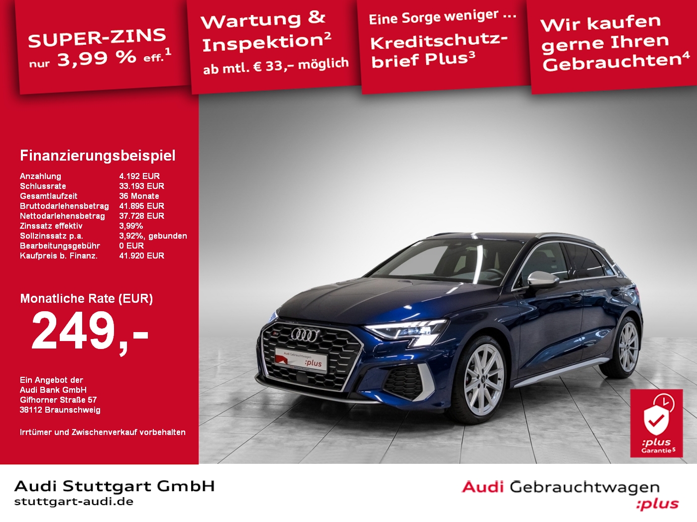 S3 Sportback TFSI S tronic SHZ Keyless Navi PDC