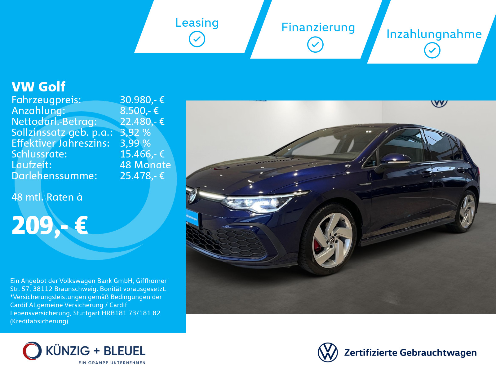 Golf GTD 2,0 TDI DSG Nav*AHK*Kam*ACC*CarPlay