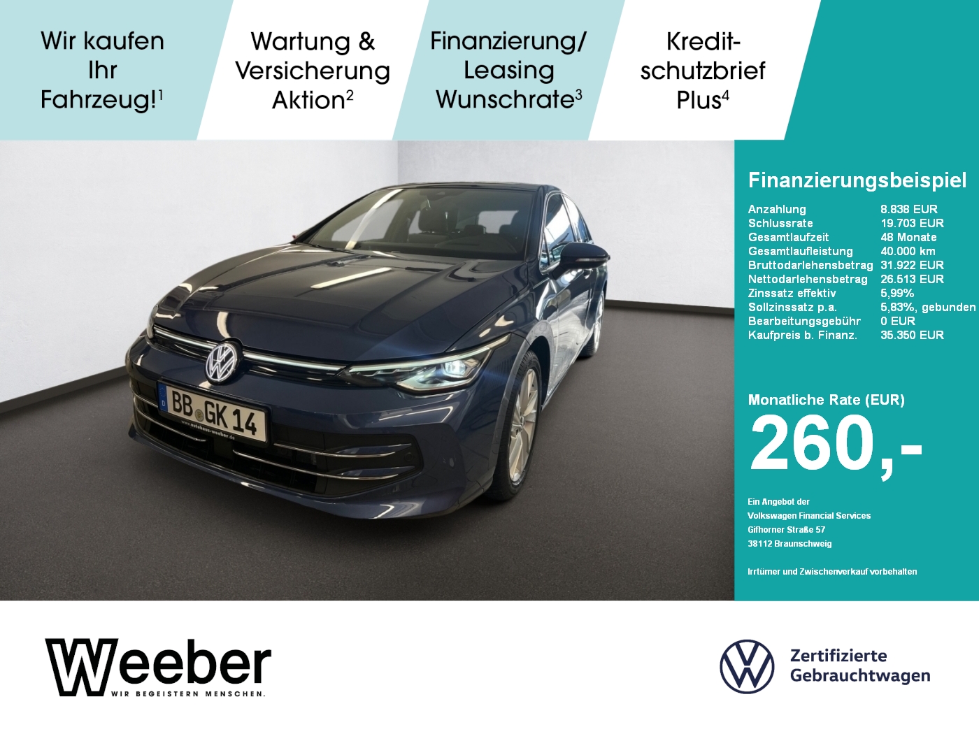 Golf 1.5 l eTSI DSG Edition 50 Jahre AHK HuD DCC NAVI PANO VIRTUAL