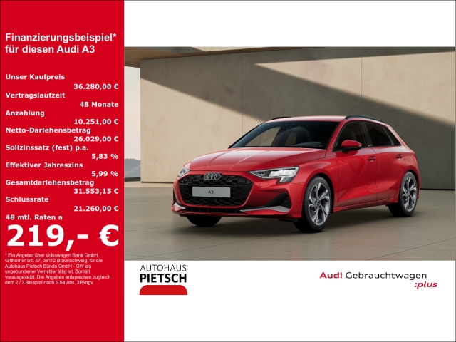 A3 Sportback 30 TFSI S line AHK LED ACC