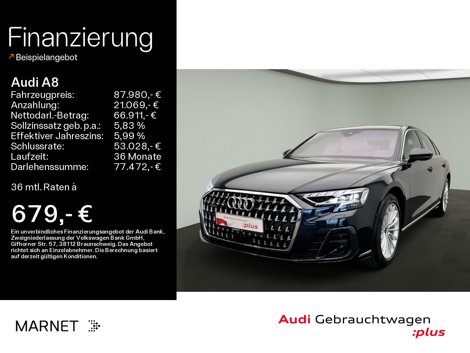 A8 50 TDI quattro*Navi*Matrix*B&O*HUD*PDC*Pano*Virtual Cockpit*Kamera*Standheizung