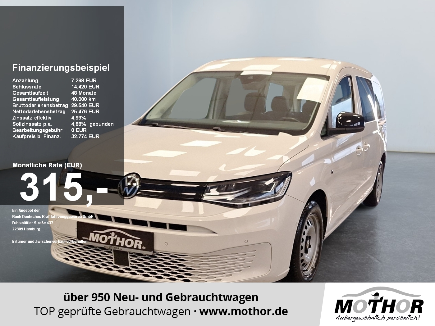 Caddy Basis Maxi 2.0 TDI DSG Parklenkassistent