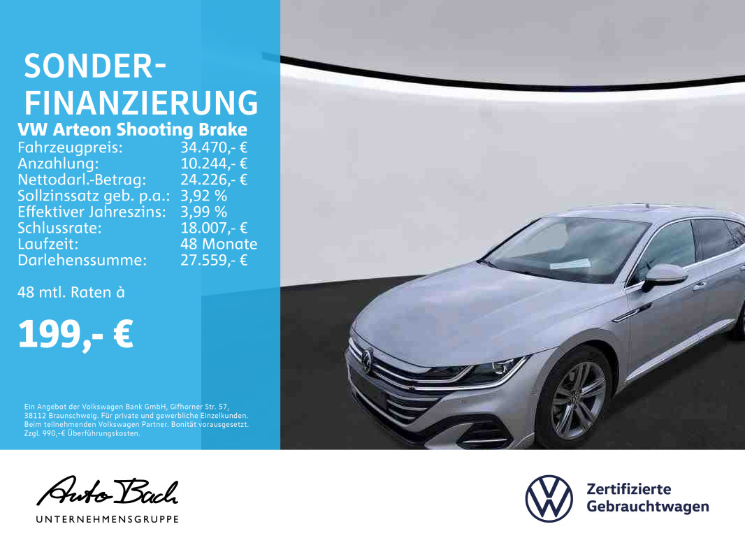 Arteon Shootingbrake 2.0 TSI DSG R-Line, Navi, LED, Panoramadach, Leder, DCC, Soundsystem