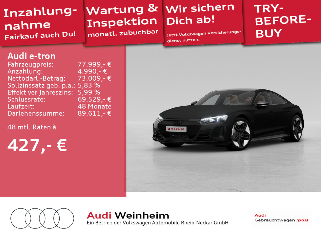 e-tron RS GT UPE 192.365 € quattro Black-Paket Carbon B&O Matrix-LED Pano