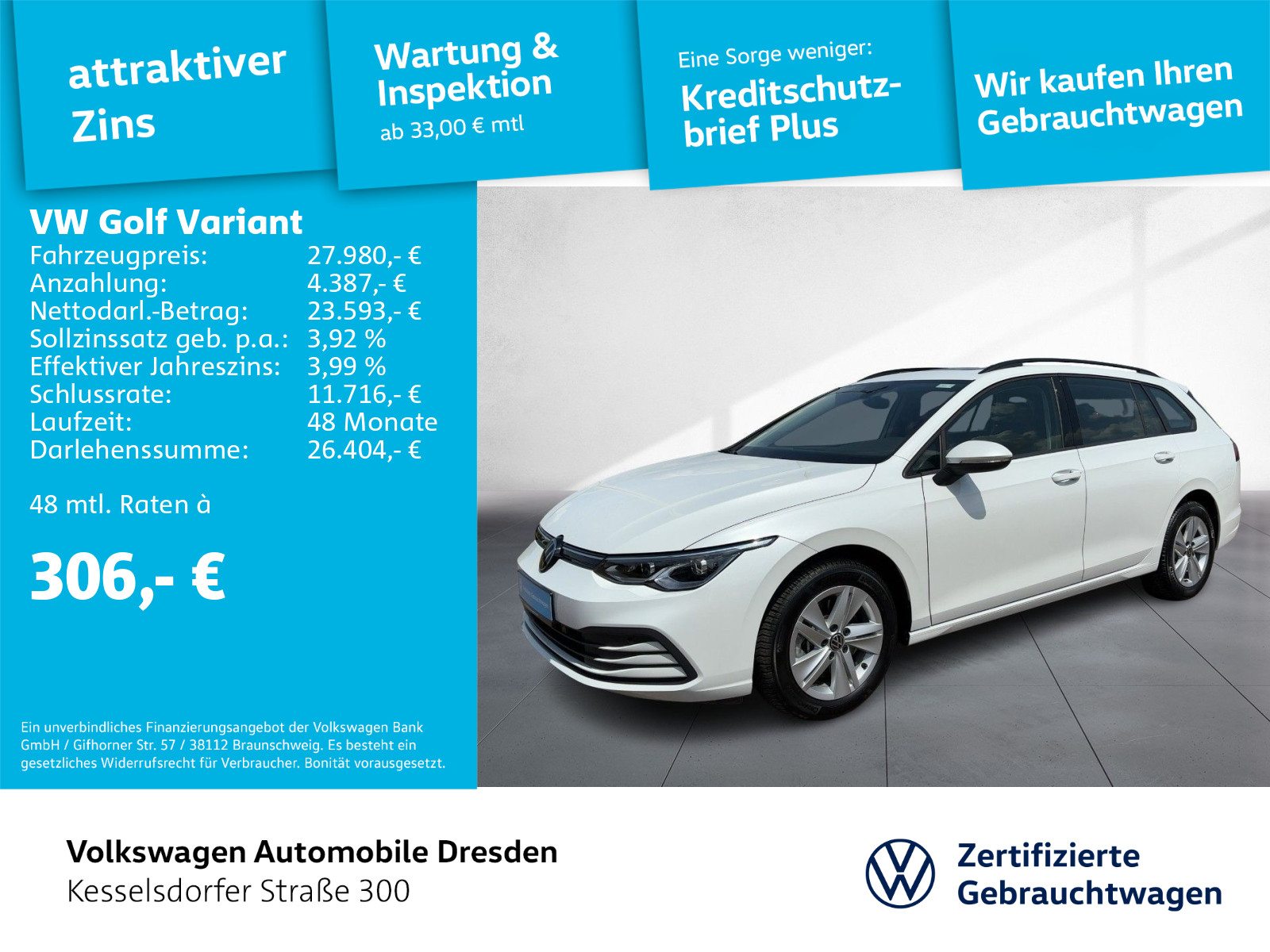 Golf VIII Variant 2.0 TDI Life AHZV LED Panorama
