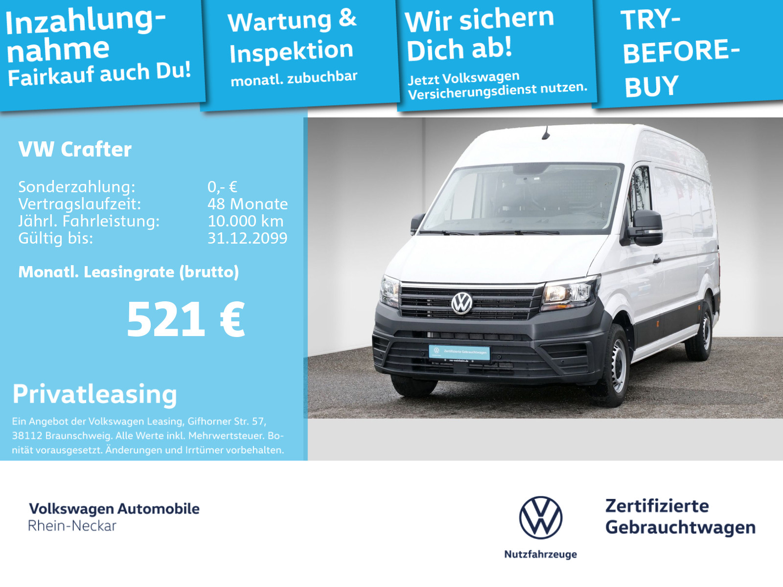 Crafter Kasten 2.0 TDI Kasten 35 Hochdach Kamera Navi Klima uvm