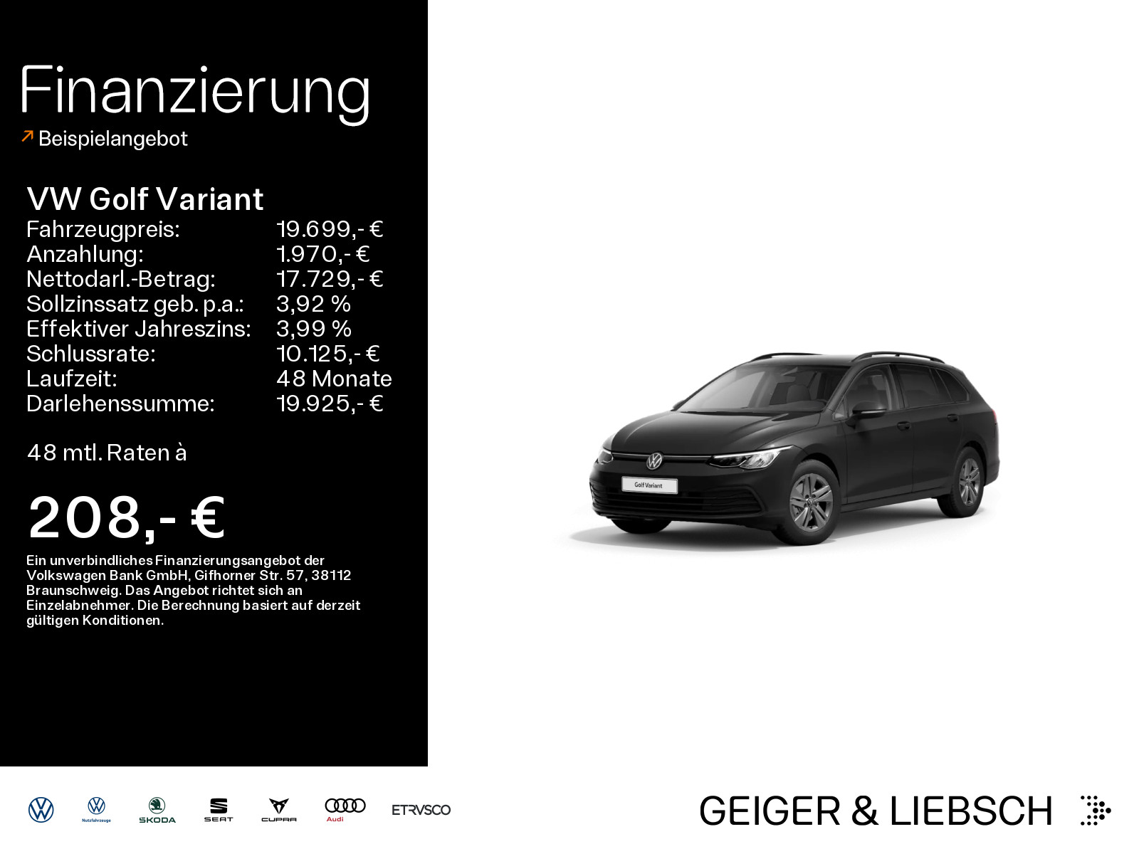 Golf VIII Variant 1.0 eTSI DSG LIFE*LED*AHK*DIGITAL*NAVI*PDC*SHZ*16ZOLL
