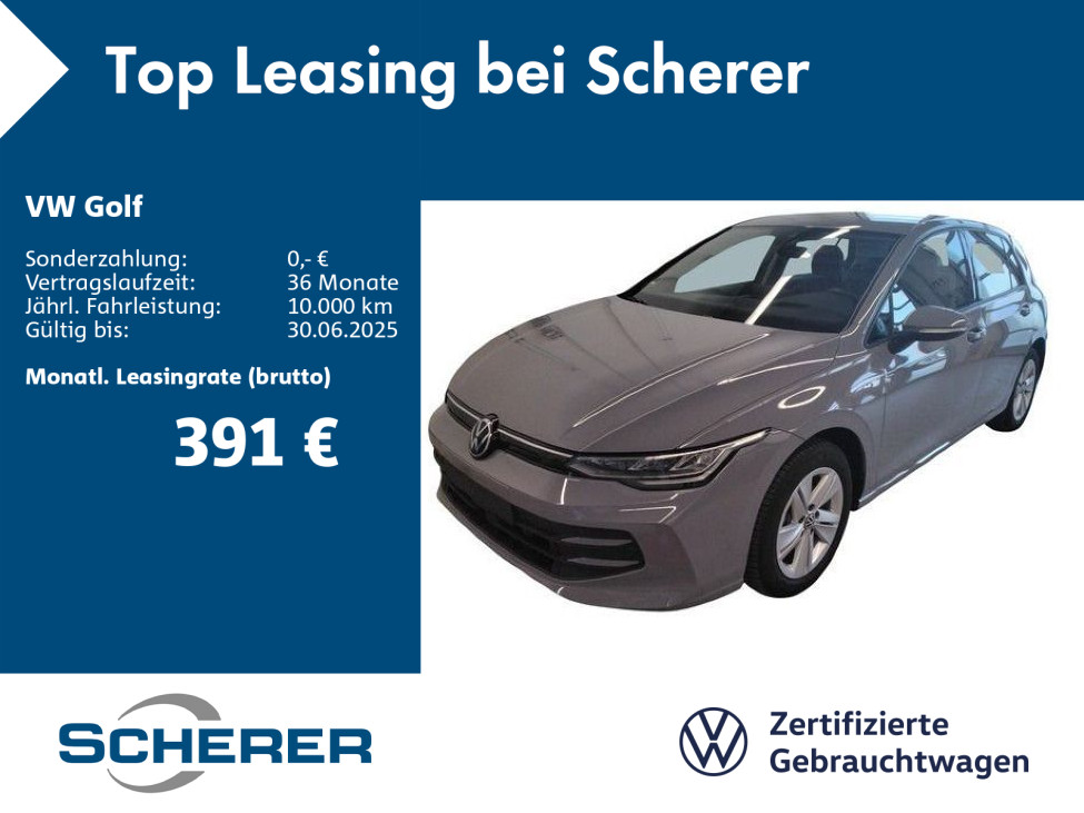 Golf VIII Life 1.5 eTSI, DSG, NAVI, ACC, HUD, SHZ, APP, LED, ALLWETTER, EPH V+H
