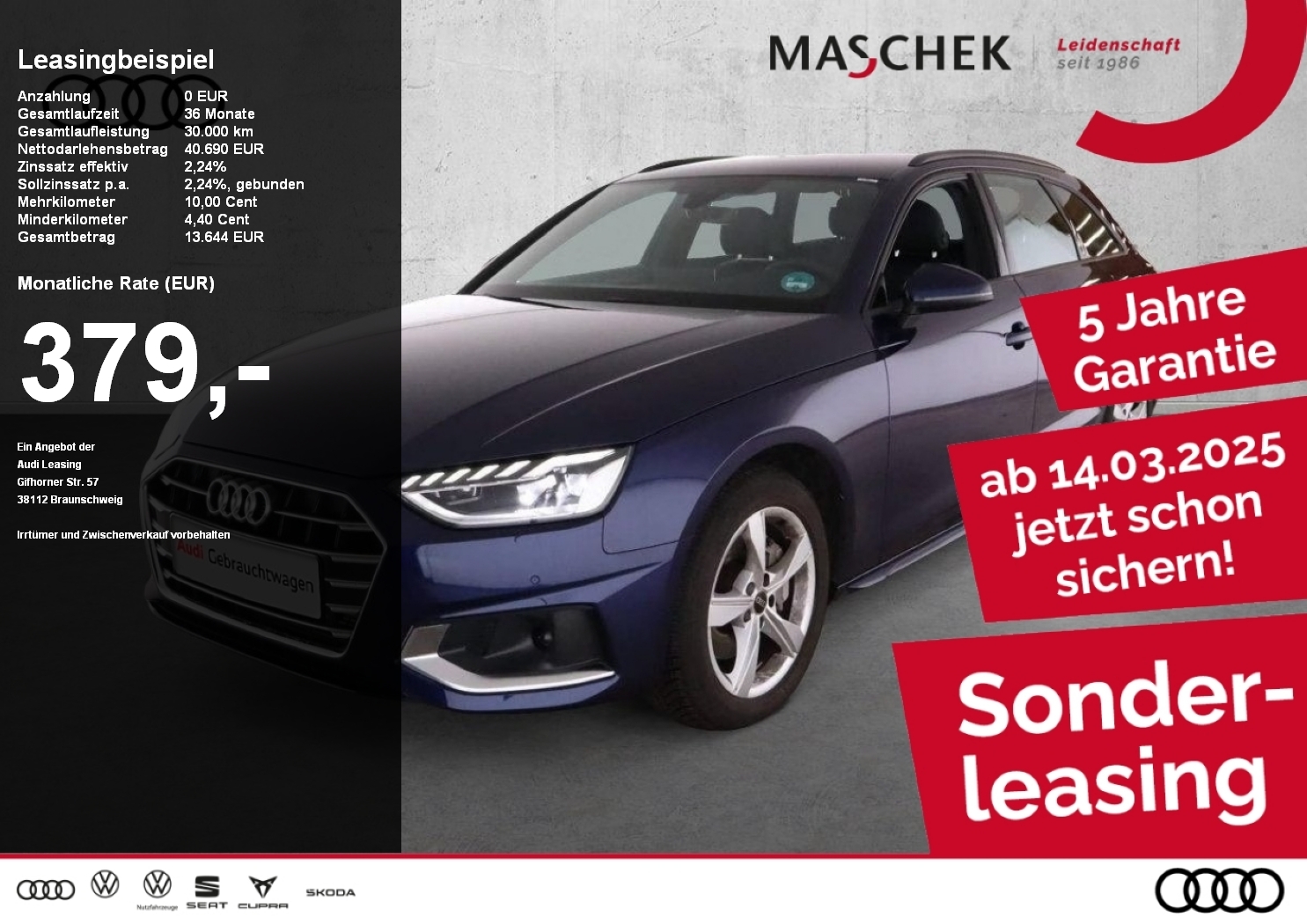 A4 Avant Advanced 40 TFSI VCplus Leder Navi ACC