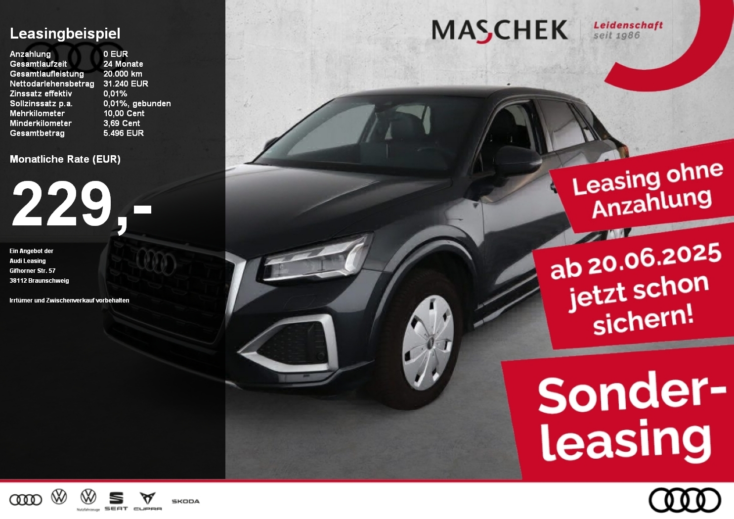Q2 Advanced 35 TFSI AHK Pano Naviplus Leder Matrix