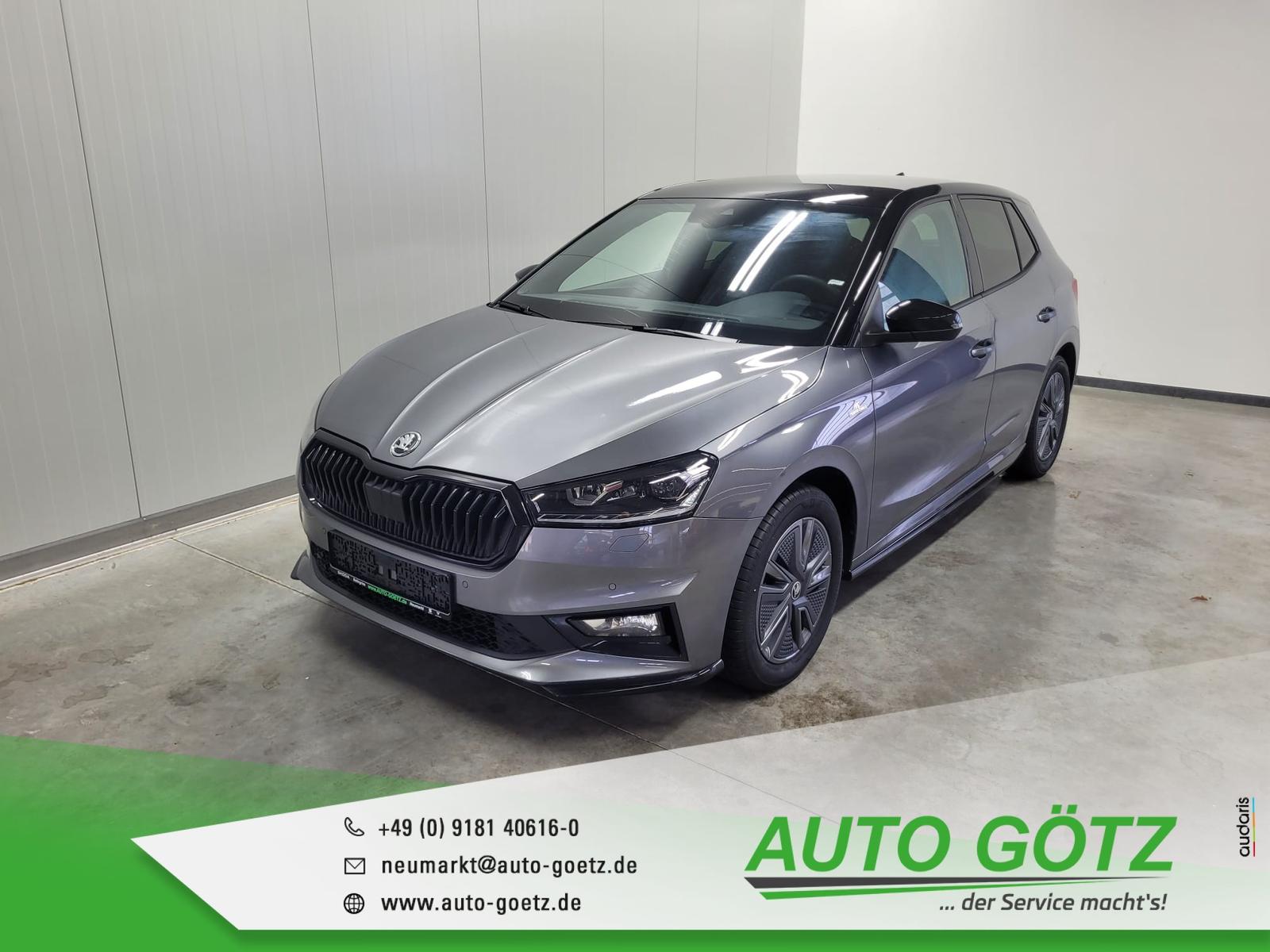 Fabia Monte Carlo DSG Navi*LED*Tempomat*18"Alu*Kamera*LichtAssist*Kessy*Frontscheibenheiz*Lenkradheiz*Ladeboden*SmartLink*PDC*vo+hi*Sitzheiz*Freispr.*VZE*DigiCockpit*SpurAssist*Sunset*DAB*Spiegel elektr. anklappbar*4xEFH*Armlehne*Connect*Alu*Metallic