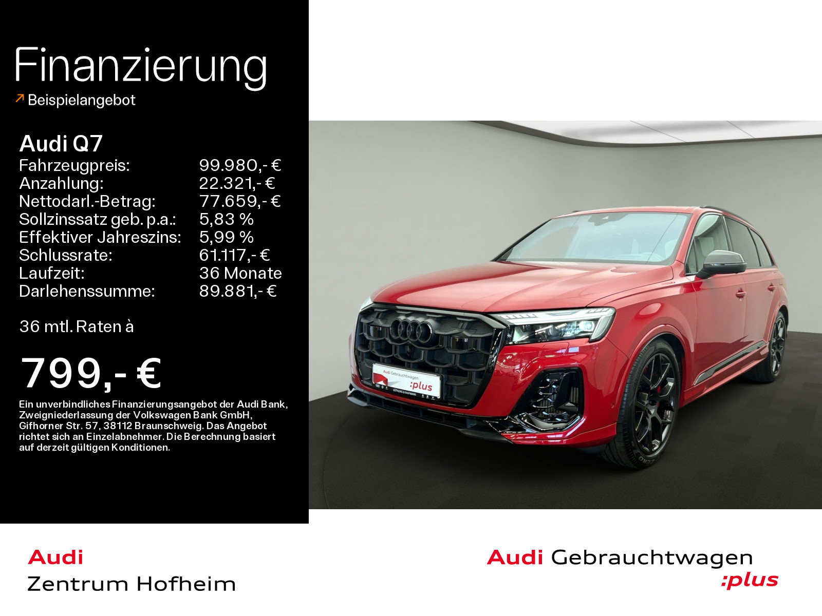Q7 60 TFSIe qu S line Tip*Exclusive*Air*B&O*HUD*Massage*Pano*Laser*Virtual*Navi+*Aktive Wankstabilisierung*360° Kamera*ARL*NSA*