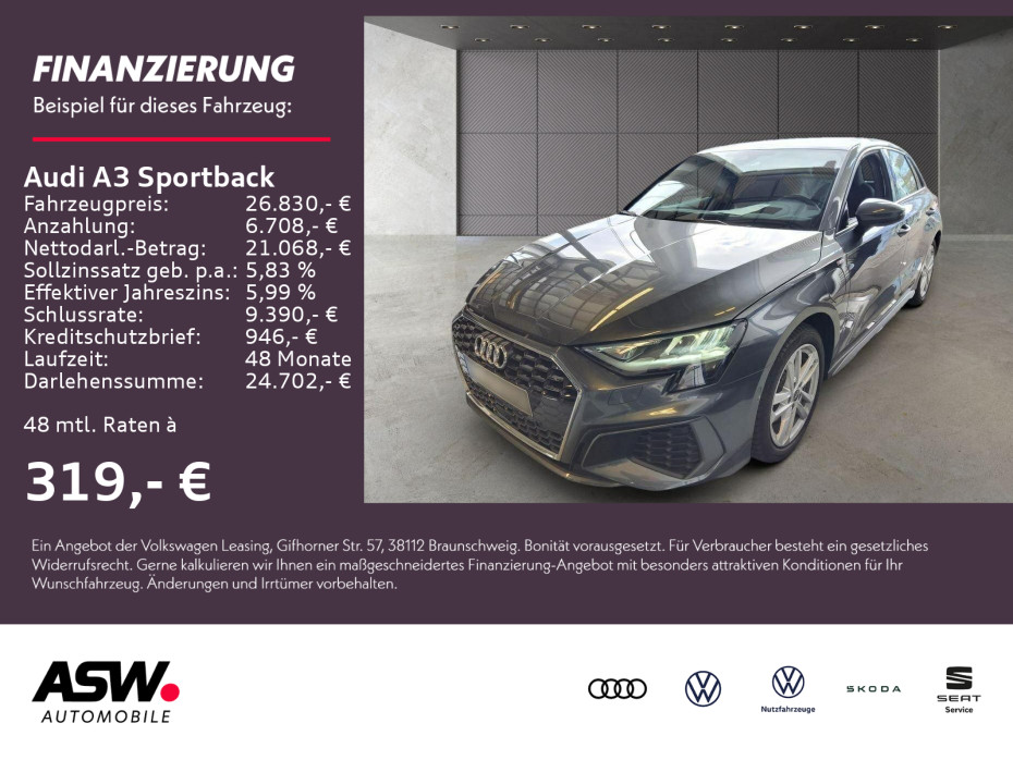 Audi A3 Sportback Sline 40TFSI e