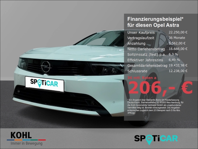 Opel Astra 1.2 L ST Edition Turbo Induktionsladen