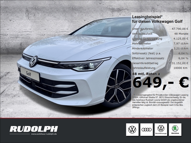 Golf VIII 1.5 TSI eHybrid 6-Gang -DSG LED HUD Navi AHK 360 Kamera