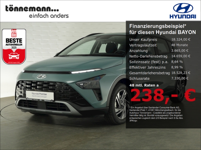 BAYON T-GDI TREND 48V+VOLL LED+NAVI+RÜCKFAHRKAMERA+BOSE SOUNDSYSTEM+SITZ-/LENKRADHEIZUNG