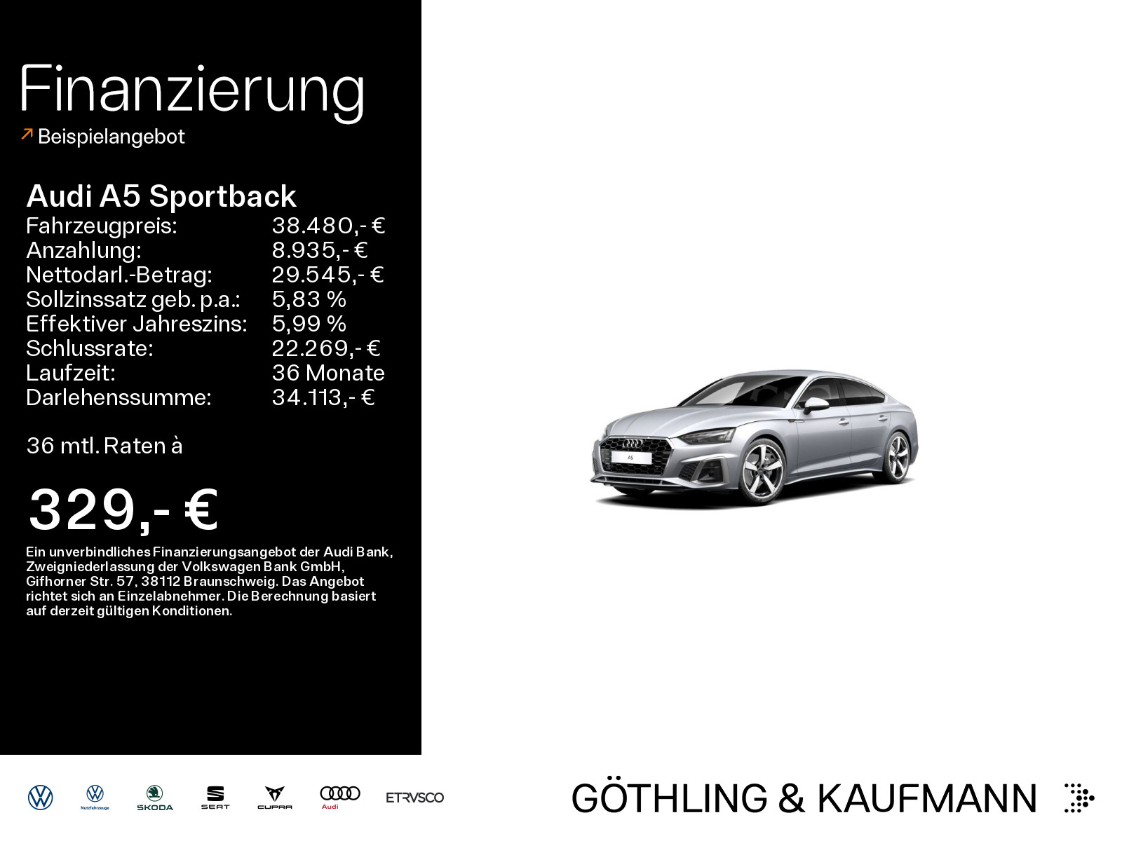 A5 Sportback 40 TFSI 2x S line S tro*HUD*Matrix*Virtual+*Navi+*Kamera*PDC*