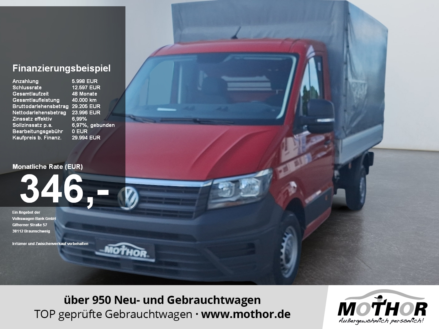 Crafter 35 Pritsche MR 2.0TDI PlaneSpiegel Klima