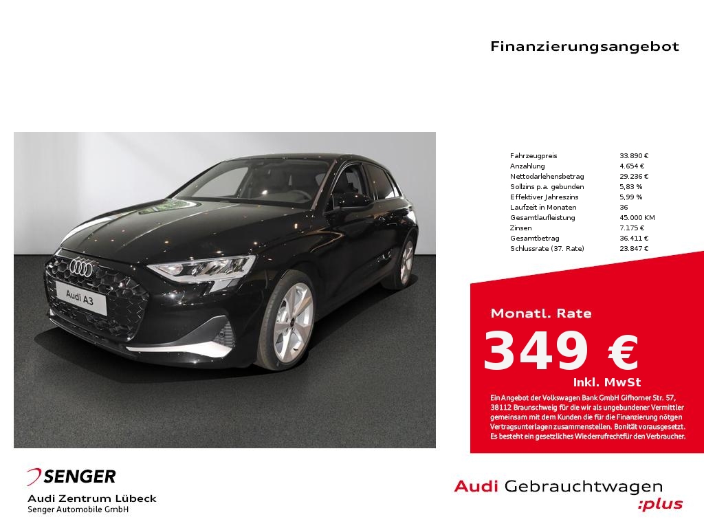 A3 Sportback advanced 35 TDI Komfort-Paket Navi
