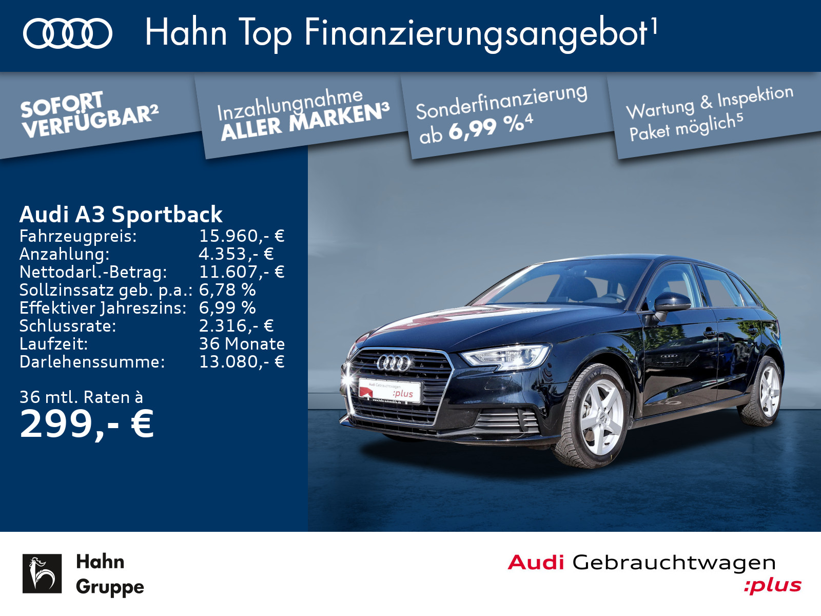 Audi A3 1.0 Sportback Einpark
